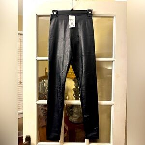 Navy Pleather Skinny Pant Legging NWT Small